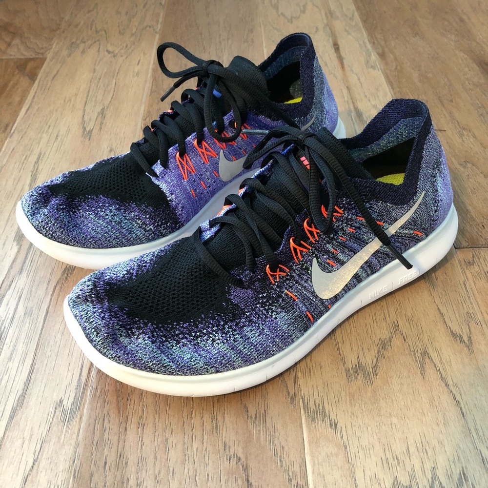 Nike Flyknit Purple Black Running Sneaker Shoes